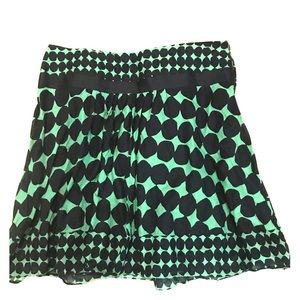 APT. 9  BLACK AND GREEN POKA DOTTED SKIRT